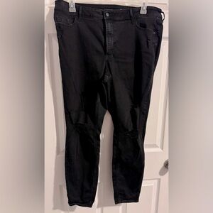 Old Navy Skinny Distressed Black Jeans, Plus sz 20